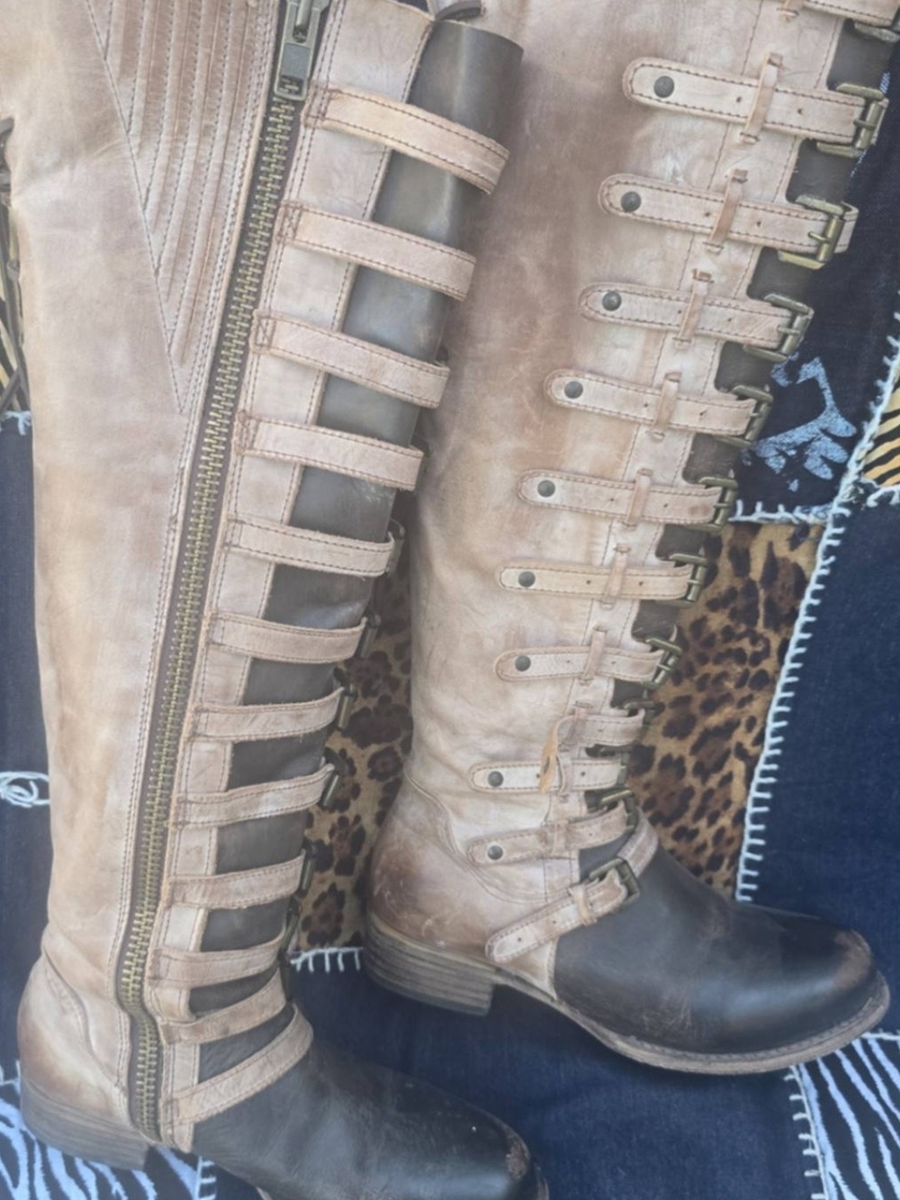 Freebird Rylan Women's Two-Tone Brown Knee-High Boots